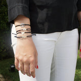 Infinito I Silver and cotton bracelet