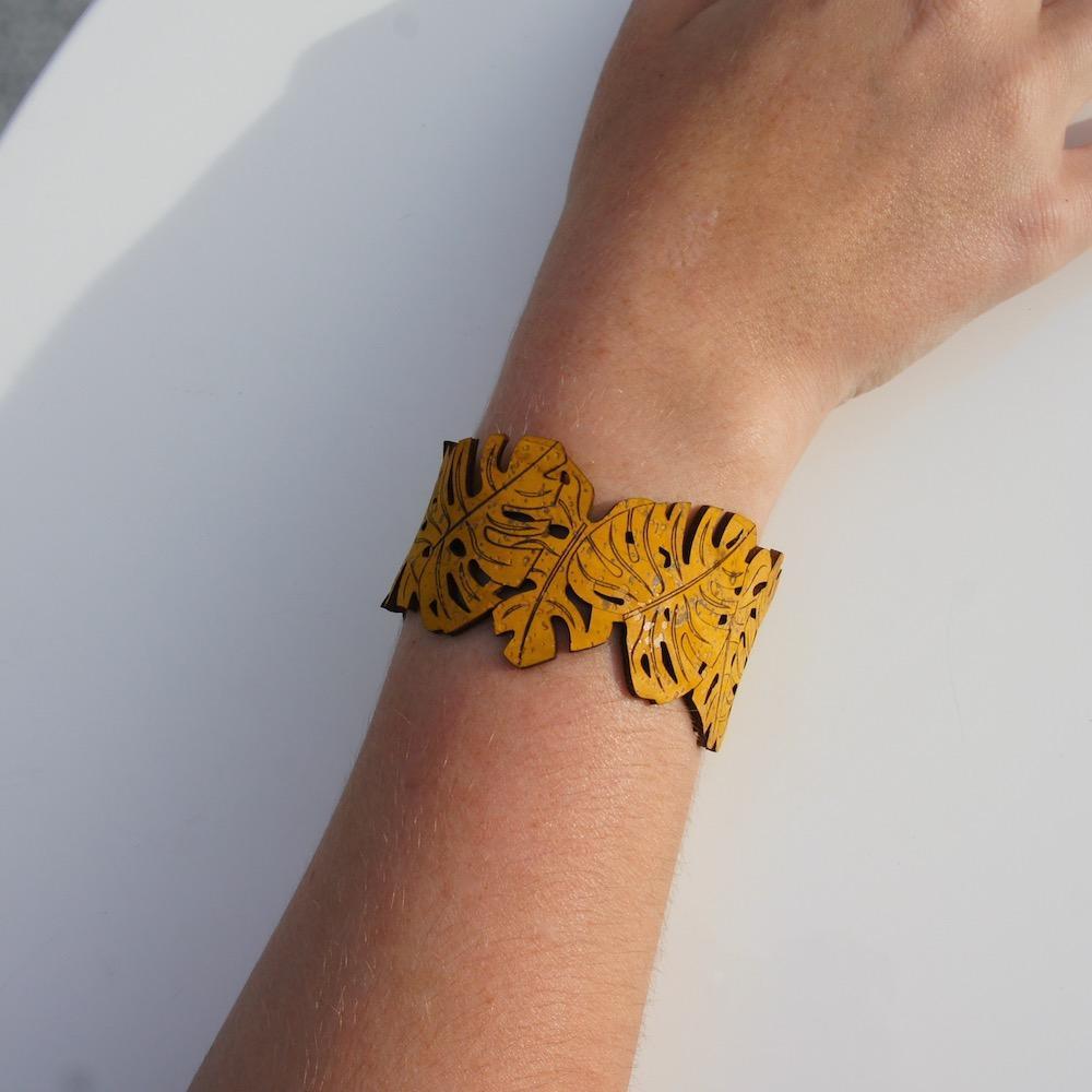 Cork bracelet - "Mustard Yellow"