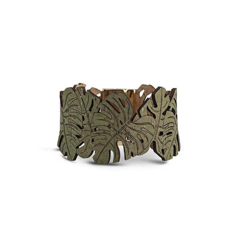 Cork bracelet - "Tropic green"