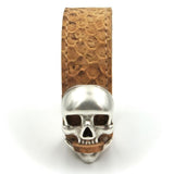 Beige cork bracelet - Skull