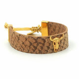 Beige cork bracelet beige - Gold Bull