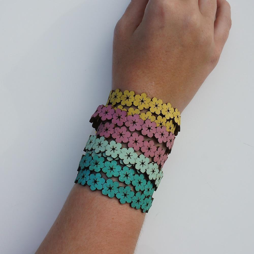 Flores I Pink Double cork bracelet