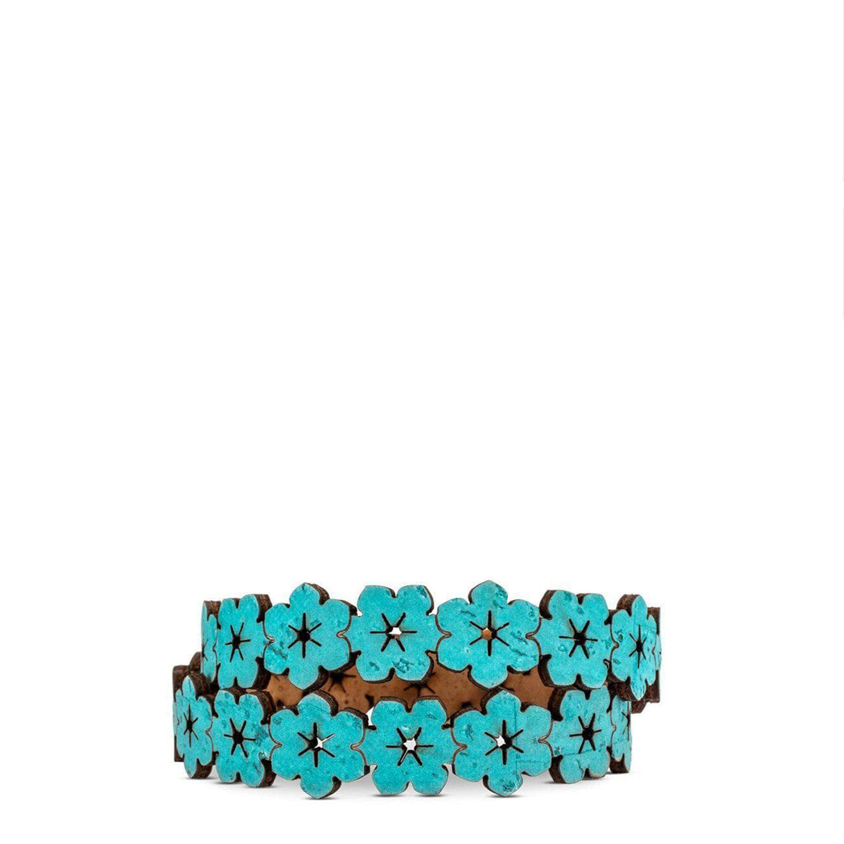 Flores I Turquoise-Blue Double cork bracelet