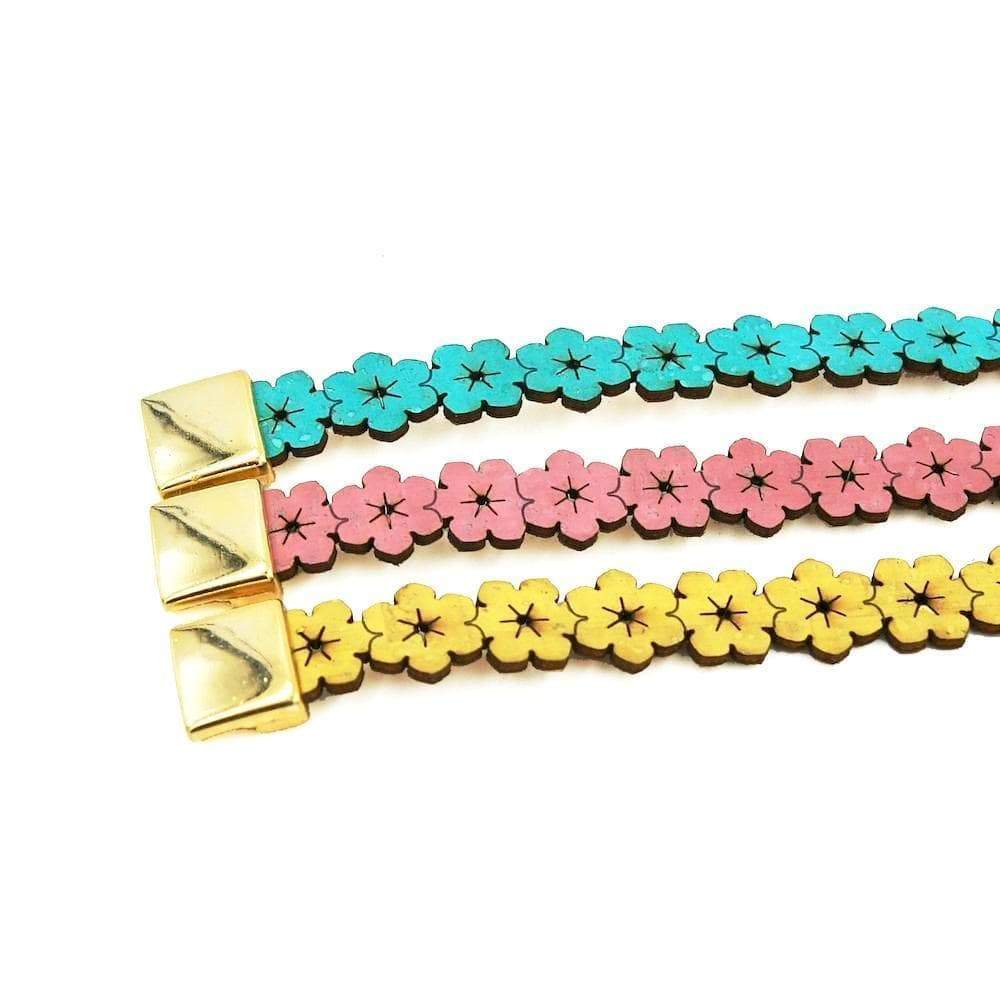 Flores I Water Green Cork Double Bracelet