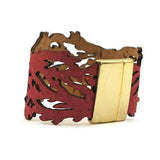 Cork bracelet - "Vibrant sea red"