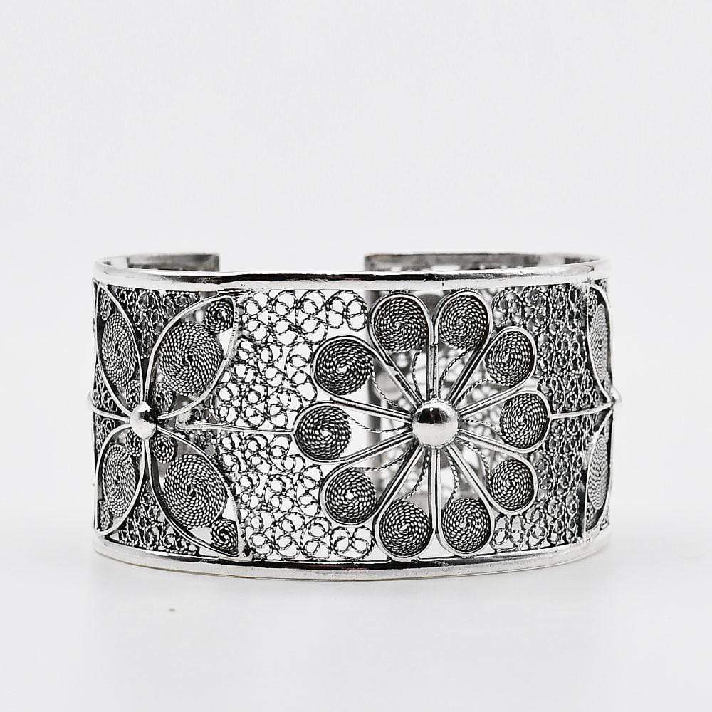 Bracelet manchette en filigrane d'argent I Vente de bijoux en argent Bracelet manchette en argent