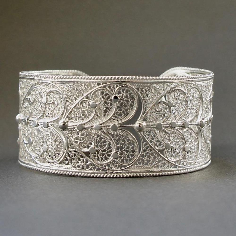 Coração I Bracelet manchette en argent