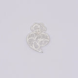 Broche Coeur de Viana en argent 11 cm I Vente bijoux argent Coração de Viana I Broche en argent - 6cm