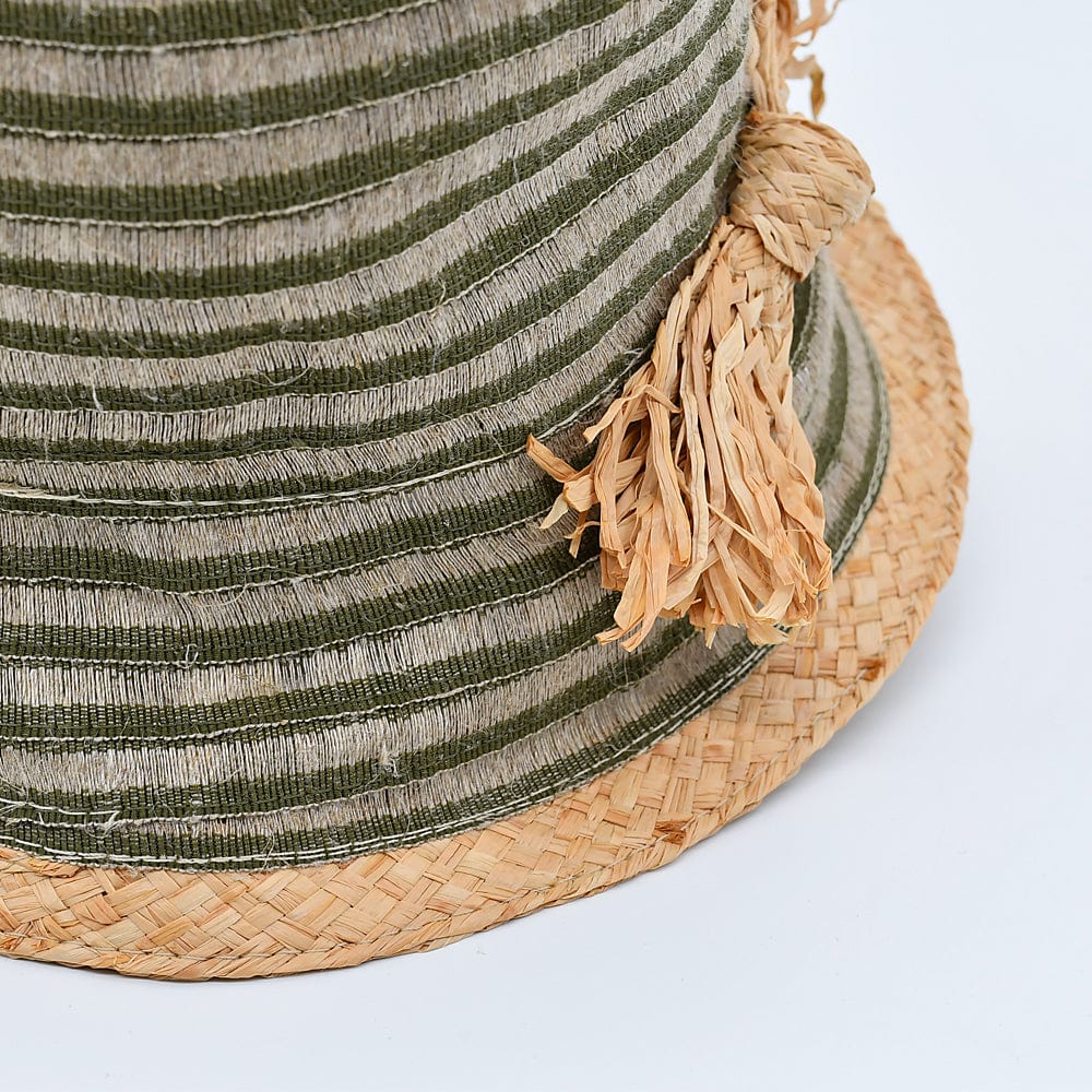 Casquette Gavroche en lin Rose Fushia #draft Chapeu Bob en paille - Kaki