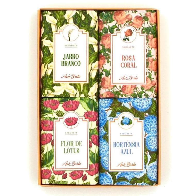 Box of 4 soaps with floral scents