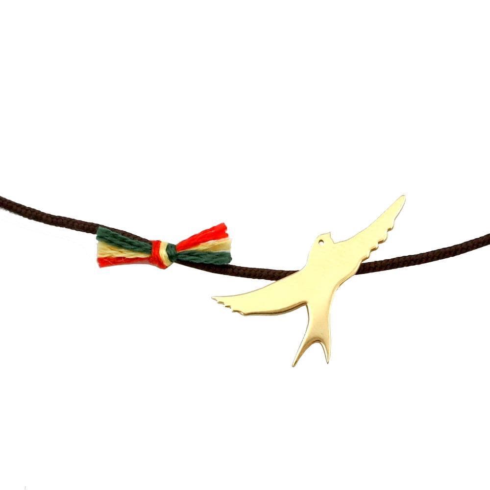 Golden Stirling silver Charm Necklace "Andorinha"