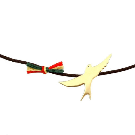 Golden Stirling silver Charm Necklace "Andorinha"
