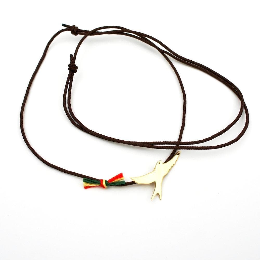 Golden Stirling silver Charm Necklace "Andorinha"