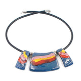 Ceramic and leather necklace "Sol Mar"