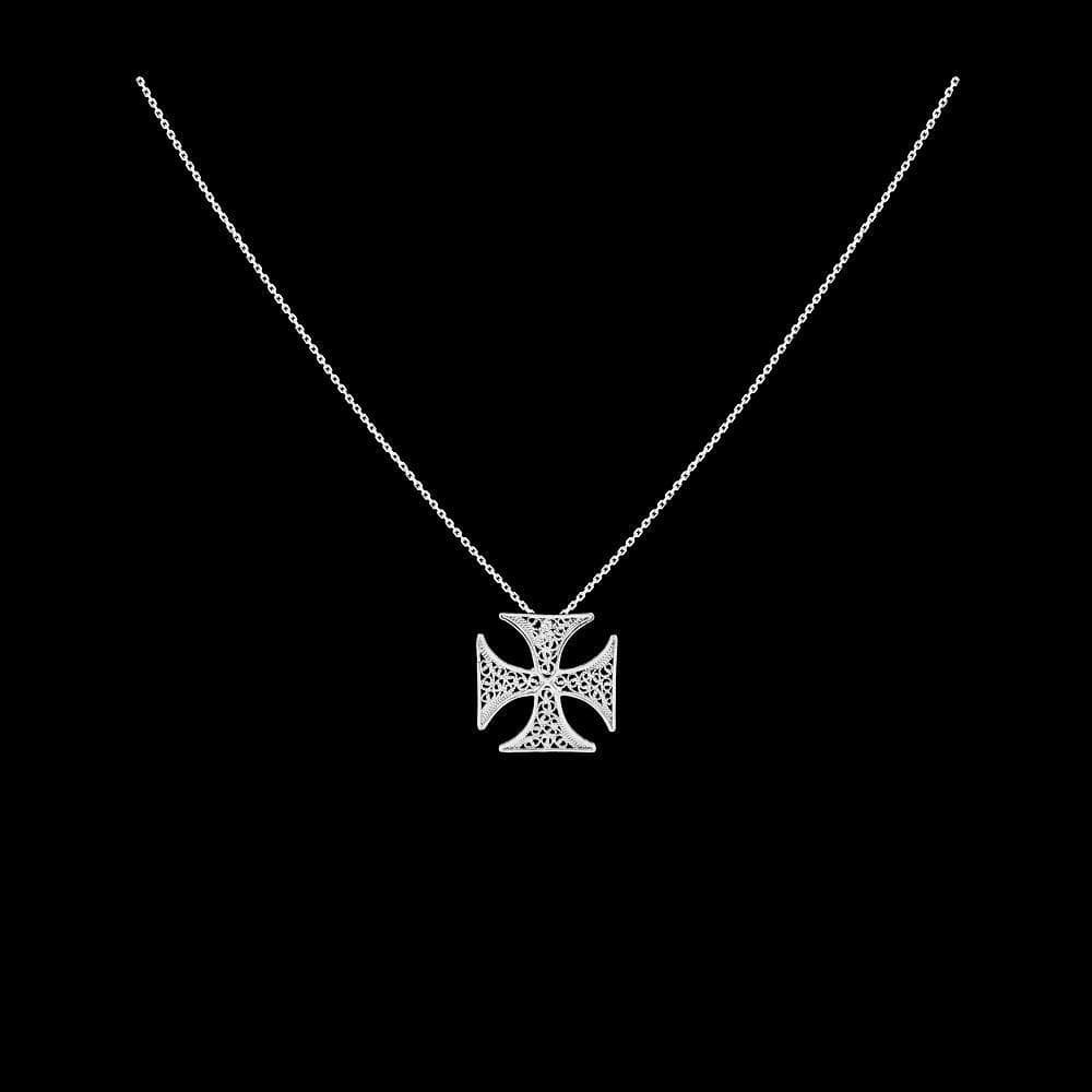 ALMA & CORACÃO Collier Croix de Malte porte-bonheur en argent