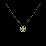 Maltese Cross Gold-plated Silver Necklace
