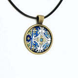 Collier cuir avec pendentif Azulejos I Collier portugais Collier cuir avec pendentif Azulejos