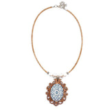 Cork necklace with Azulejos pendants in wood