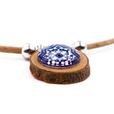 Cork necklace with Azulejos pendants in wood