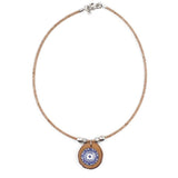 Cork necklace with Azulejos pendants in wood