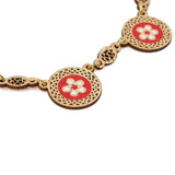 "Flores" Cork Necklace Red