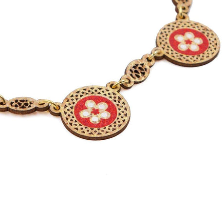 "Flores" Cork Necklace Red