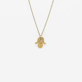 Mão de Fátima I Gold plated Silver Filigree Necklace 0.2 oz