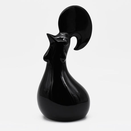 Coq en céramique noir I Produit artisanal du Portugal Coq en céramique noir mate