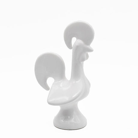 Coq portugais en céramique I Produit artisanal du Portugal Coq de Barcelos en céramique blanc