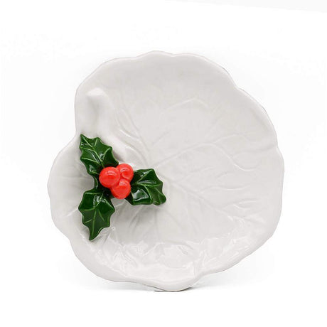 Coupe à apéritif blanche avec feuille de houx I Vaisselle portugaise Coupe à apéritif "Avezinho" blanche