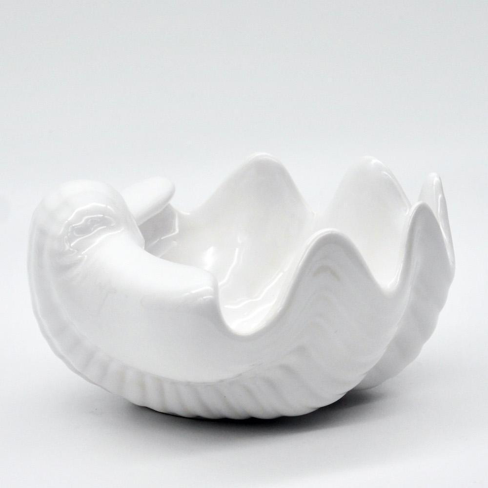 Coquillage en céramique 16cm - Blanc