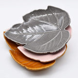 Coupe en céramique en forme de feuille de figuier I Céramique portugaise Coupe en céramique "Figueira" - Rose