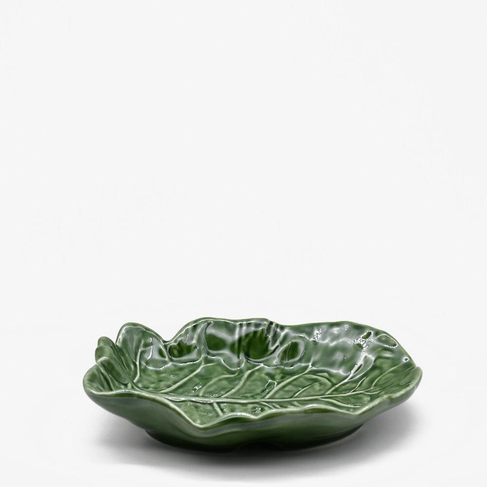 Folha de couve I Ceramic plate - Green - 16cm