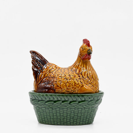 Coupe portugaise bleue cobalt en forme de coquillage #A Terrine en céramique "Galinha"