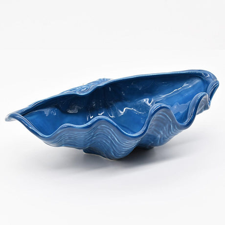 Coupe portugaise bleue cobalt en forme de coquillage Coupe en céramique "Concha" 30cm - Bleu Cobalt