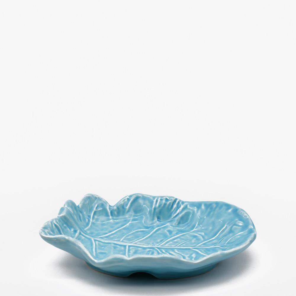 Folha de couve I Ceramic plate - Turquoise - 16cm