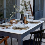 Ensemble de 4 assiettes en grès au motifs floraux Assiettes en grès "Éléments" - 21cm