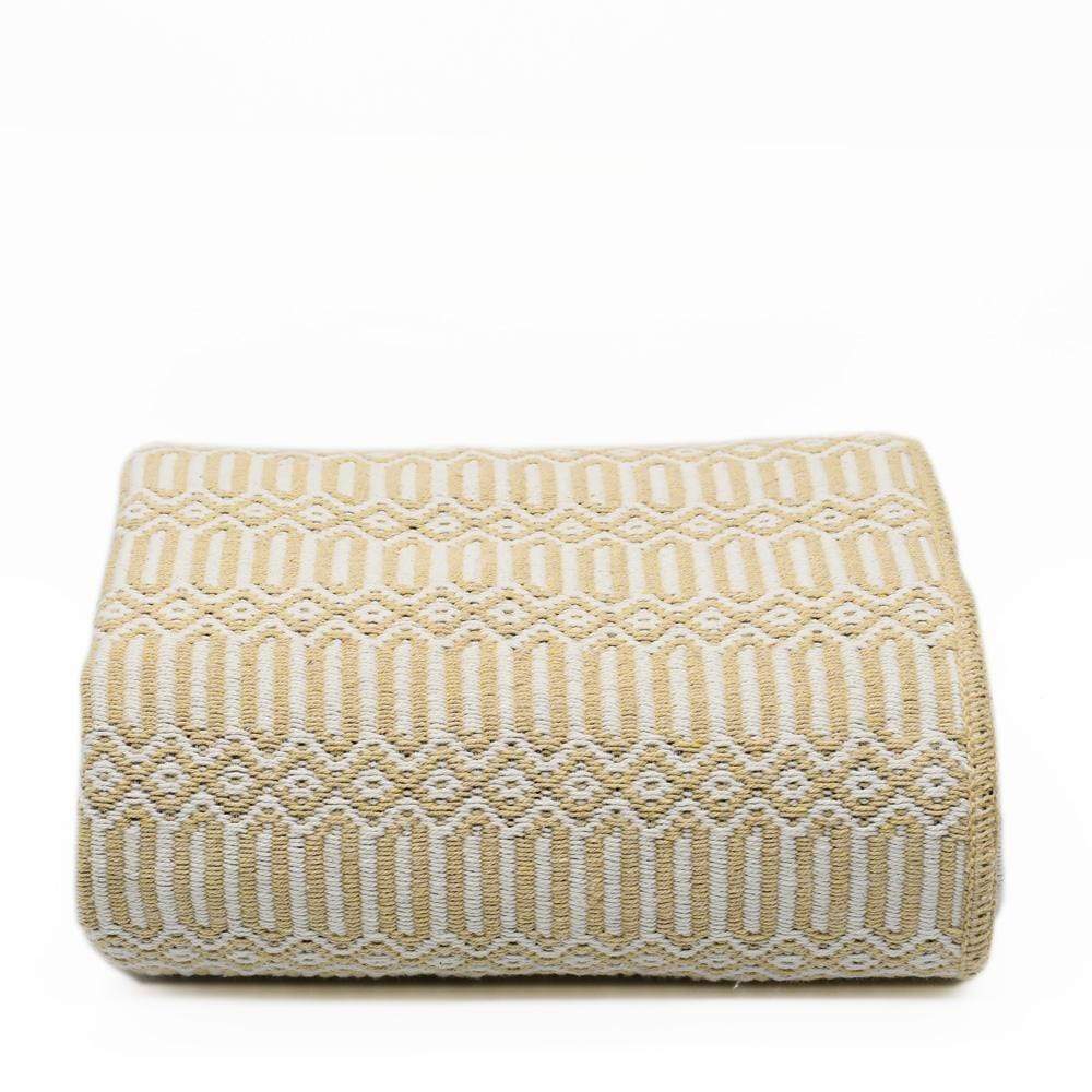 Grand plaid en coton beige et blanc cassé tissé au Portugal Plaid en coton 210X140 - Beige