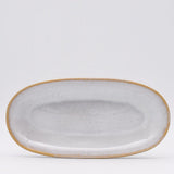 Grand plat en grès de la collection portugaise Amazonia Plat de service en grès "Amazonia" Blanc - 41cm