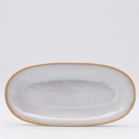 Grand plat en grès de la collection portugaise Amazonia Plat de service en grès "Amazonia" Blanc - 41cm