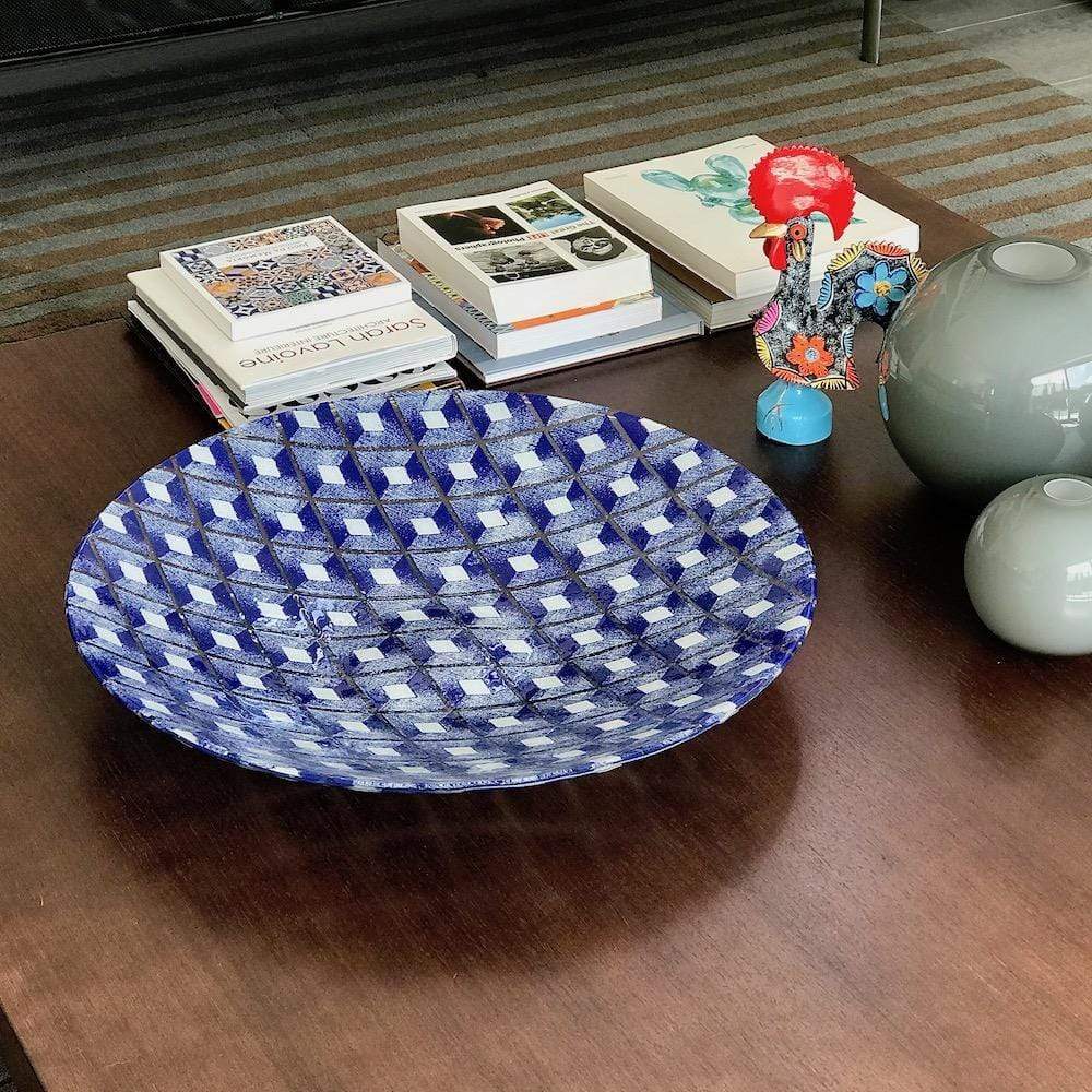 Large fused glass dish