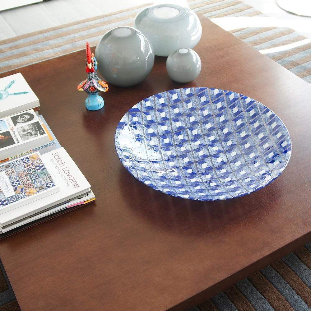 Large fused glass dish