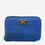 Large cork wallet I Blue