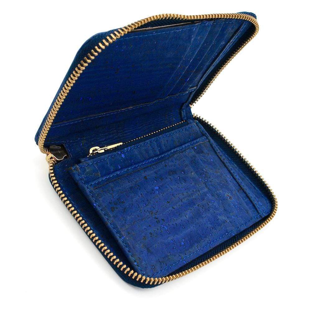 Large cork wallet I Blue