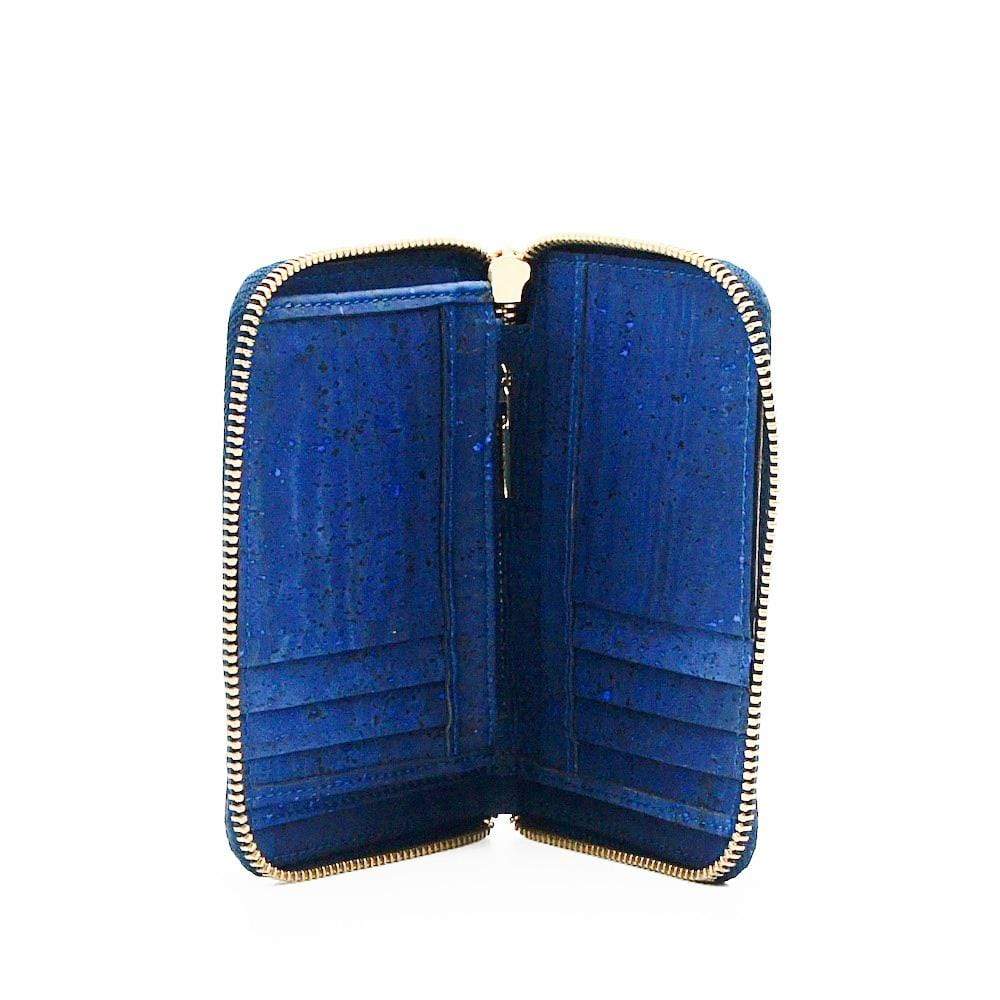 Large cork wallet I Blue
