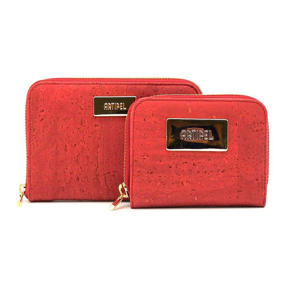 Large cork wallet  I Red