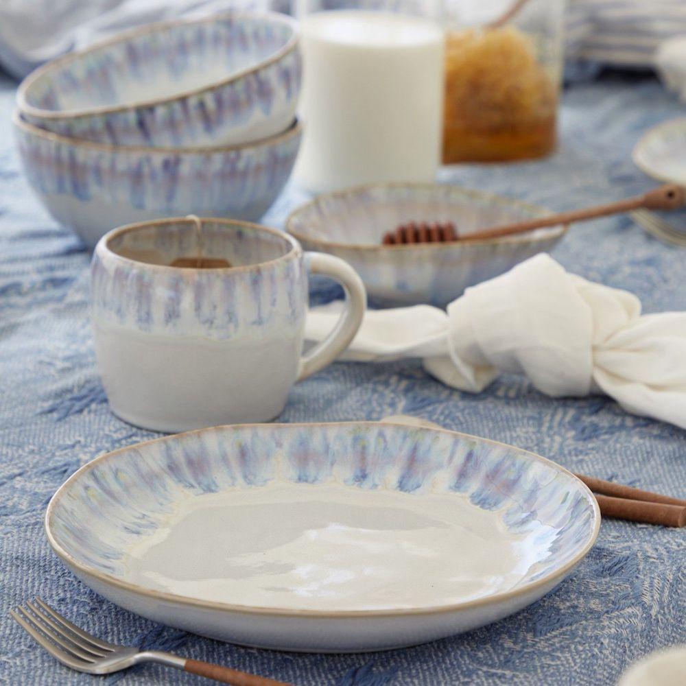 Grande assiette bleue en grès I Vaisselle du Portugal Assiette en grès "Água" - 28cm