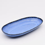 Grande assiette en grès de la collection portugaise Amazonia Plat de service en grès "Amazonia" Bleu - 24cm