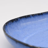 Grande assiette en grès de la collection portugaise Amazonia Plat de service en grès "Amazonia" Bleu - 41cm