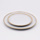 Grande assiette en grès de la collection portugaise Corals Assiette en grès "Amazonia" Blanche - 21cm